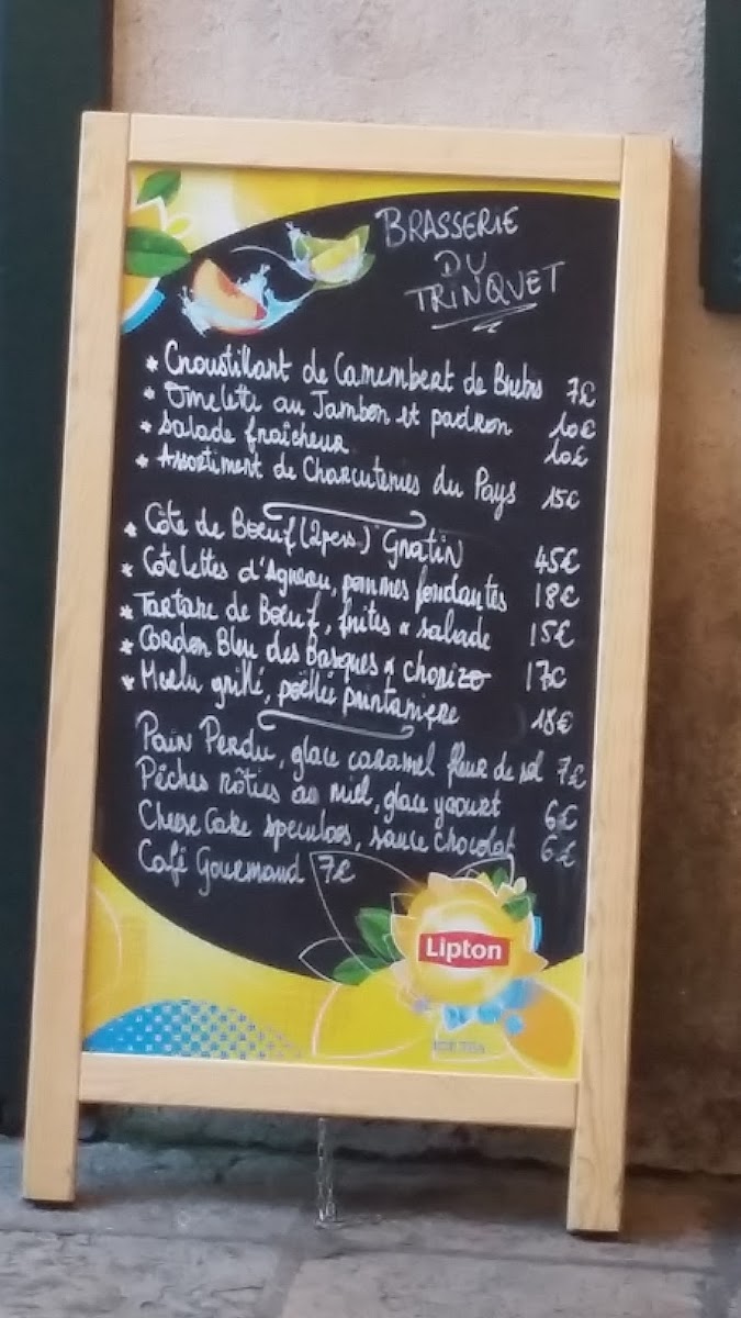 Menu Brasserie Du Trinquet Saint-André-1